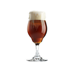 Beer Cheer beer pouring in glass isolated on transparent background