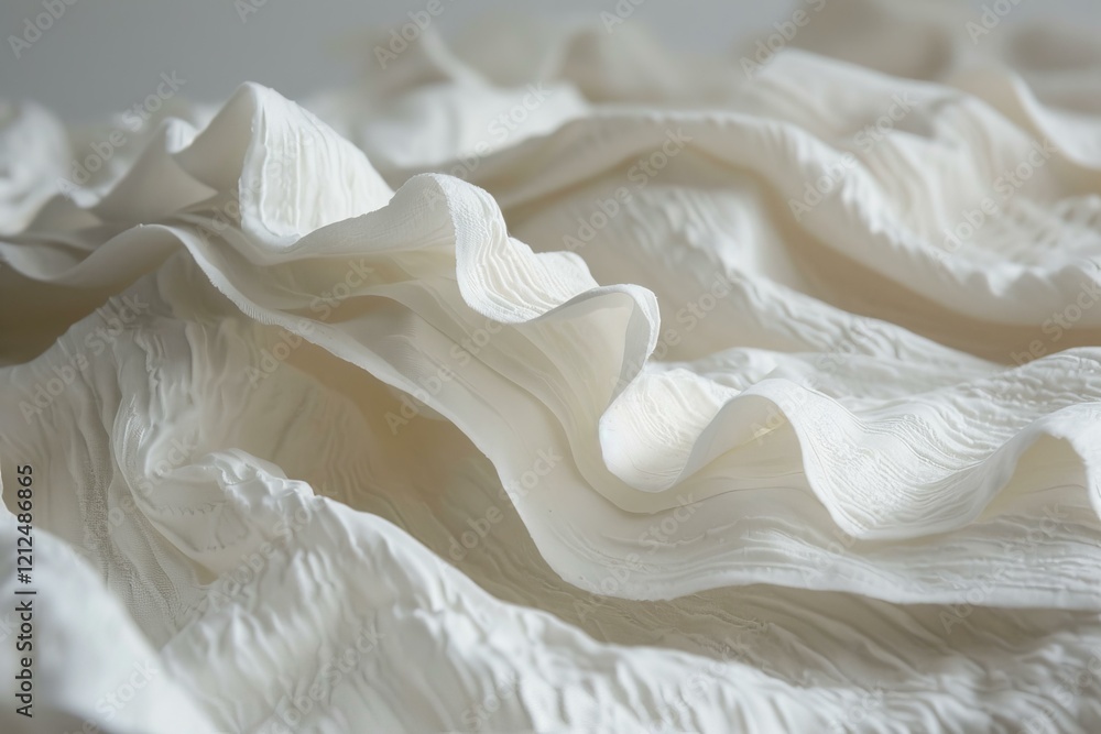 Aufkleber white fabric forming elegant waves and folds, creating a beautiful abstract pattern