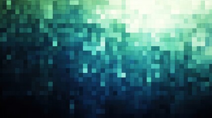 Fototapeta premium Teal pixelated texture, glowing, abstract background, digital art, website