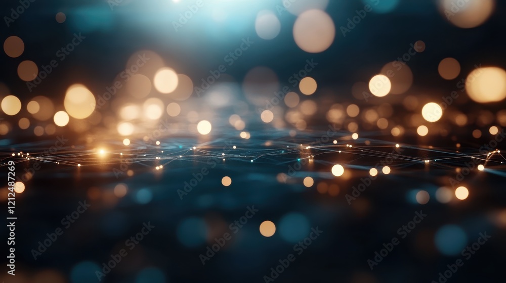 Poster this abstract image features dreamy bokeh lights over a blurred background, creating an ethereal atm