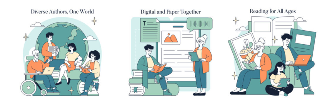 World Book Day. Flat Vector Illustration - Powered by Adobe