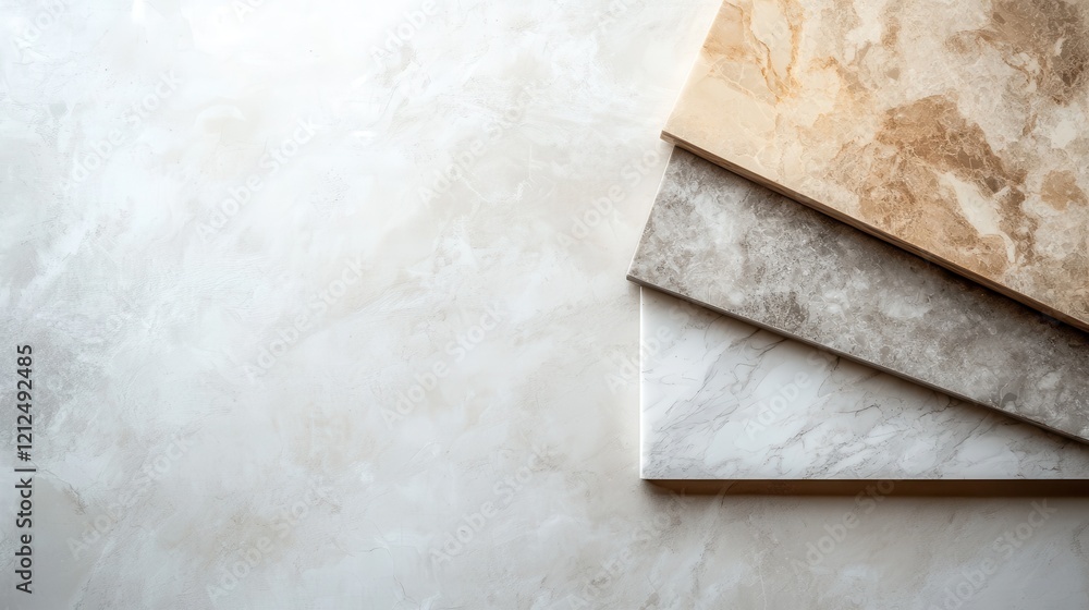 Poster a collection of abstract marble textures in soft earthy tones, creating a harmonious visual experien