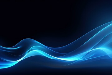 Obraz premium Smooth light blue wave flowing on a black background, creating a sense of elegance and movement