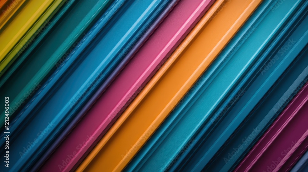 Poster the image features colorful strips placed diagonally, creating a dynamic and striking visual effect 
