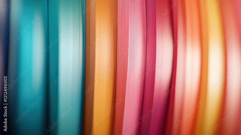 Poster this image shows elegantly curved strips in soft pastel shades, beautifully blending together to cre