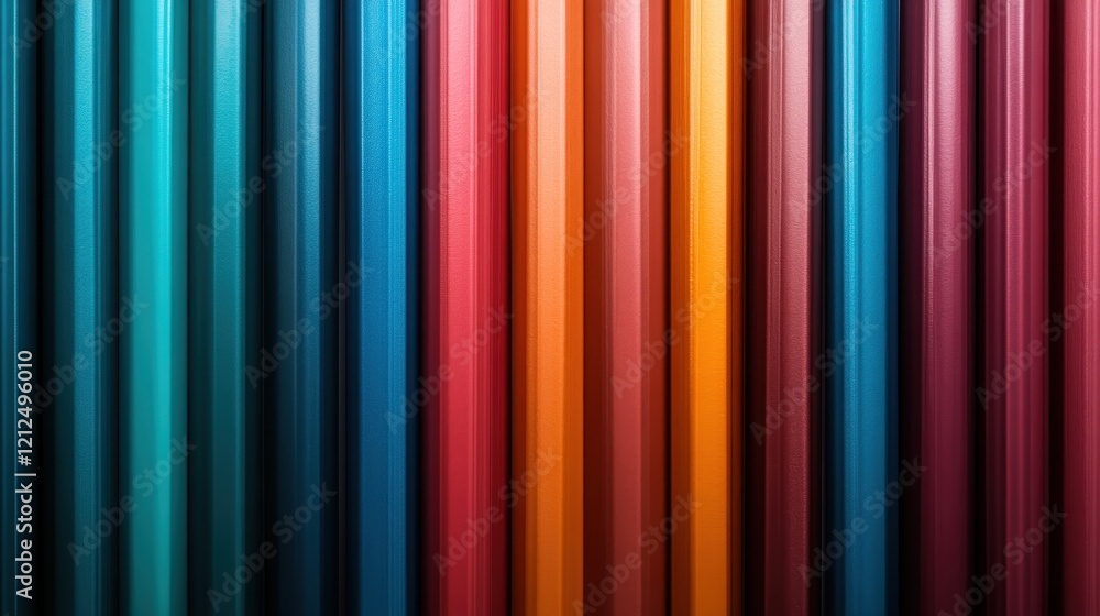 Poster this image features vibrant, colorful stripes arranged vertically, offering an eye-catching visual p