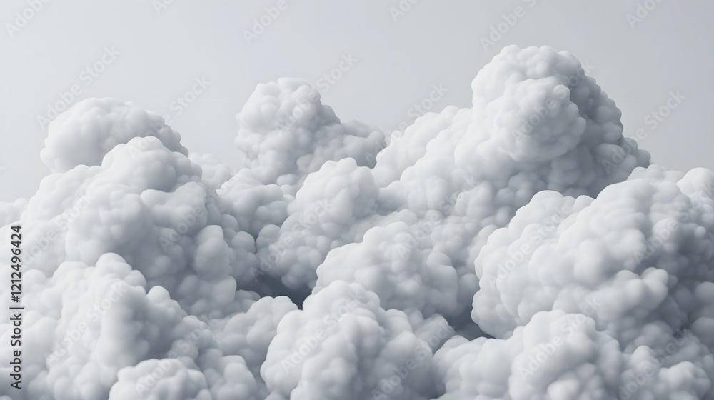 Aufkleber soft and ethereal cloud-like texture in shades of white and gray with ample copy space