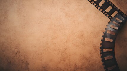 Naklejka premium Grunge Sepia Film Texture with Nostalgic Central Highlight for Text Placement