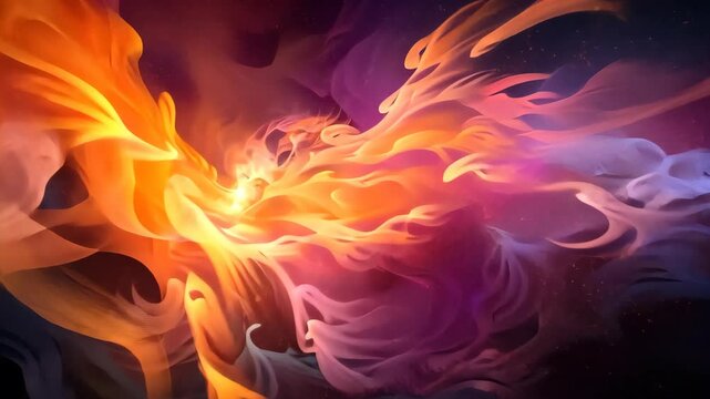 Colorful abstract colorful wave of line and smoke vibe background.