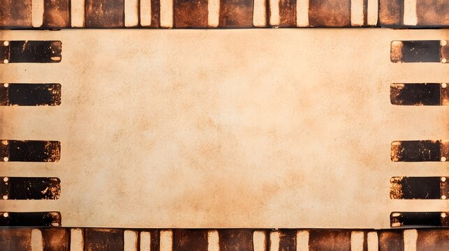 Grainy Sepia-Toned Film Texture with Lighter Central Area for Text Placement