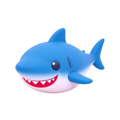 3D render of a charming cartoon shark