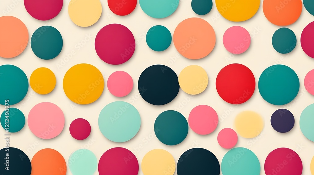 Poster playful precision:vibrant dot grid pattern with varying sizes for creative background