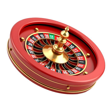 3D render of a luxurious roulette wheel casino