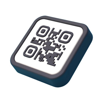 3D render of a modern QR code icon