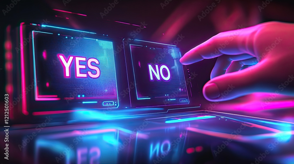 Aufkleber interactive digital interface showcasing decision-making with vi