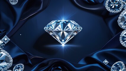 A blue background with a dimond in the middle 