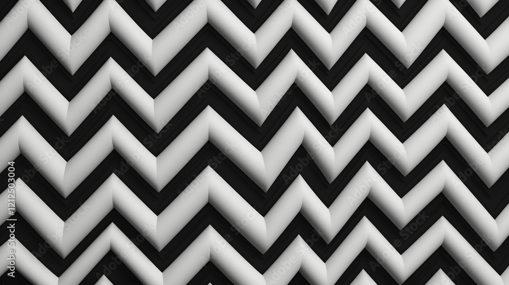 Poster striking monochromatic zigzag pattern with bold contrast for modern and minimalist design