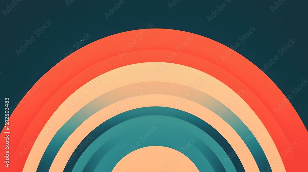 Poster serene concentric circles in soft gradients offering a calming effect