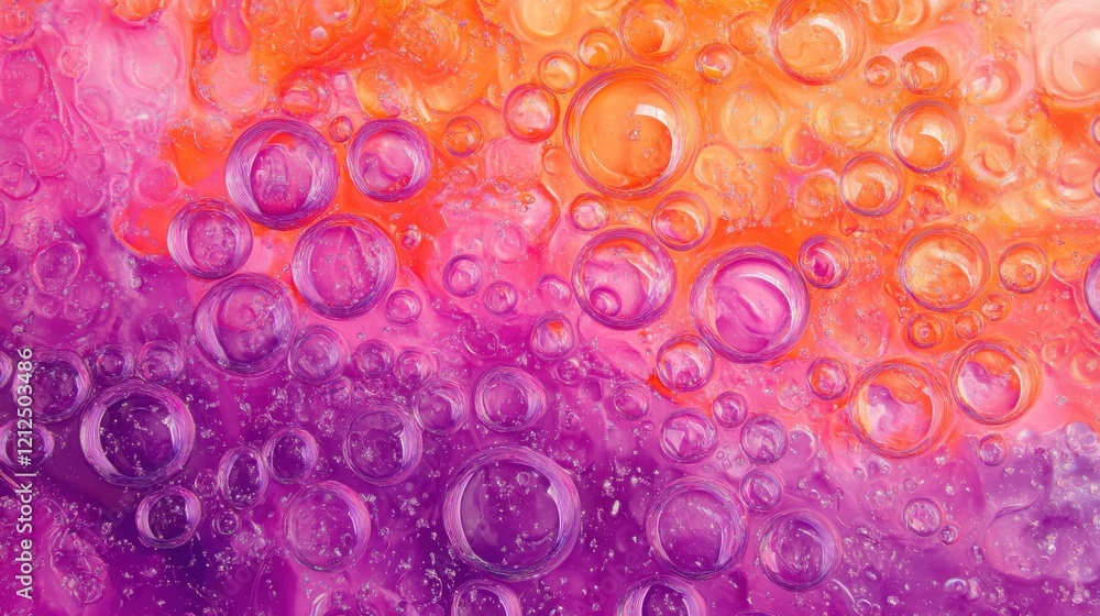 Poster vibrant fuchsia and violet swirl bubbles abstract art digital design colorful background close-up vi