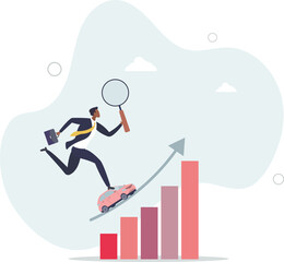 Obraz premium Data driven marketing using technology information to drive sell or advertising campaign, tracking user behavior analysis concept.flat characters.