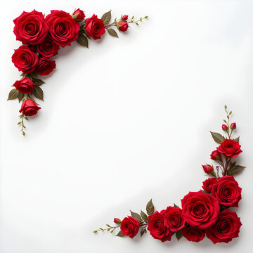 red roses frame corner 