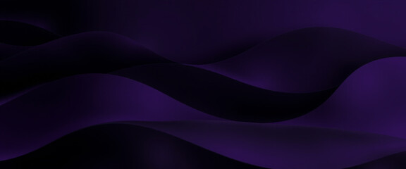 Obraz premium Dark purple abstract waves with glowing neon effect for modern background