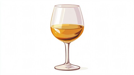 Elegant Champagne Glass with Liquor, Alcohol Beverage on a Wide Background