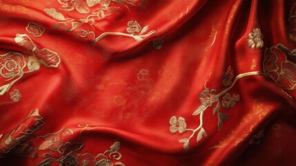 Traditional chinese new year silk background elegant textiles luxurious design textile art close-up celebration