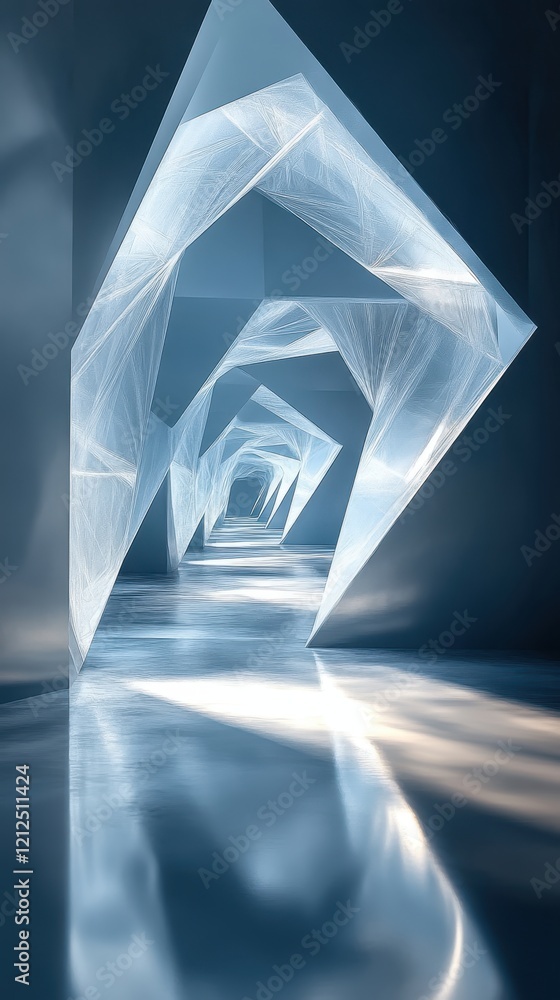 Aufkleber white tunnel with bright light streaming through the entrance creating a captivating perspective vie