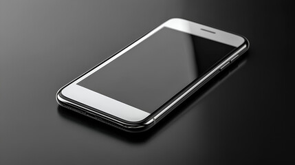 On a matte black background, a clean white phone