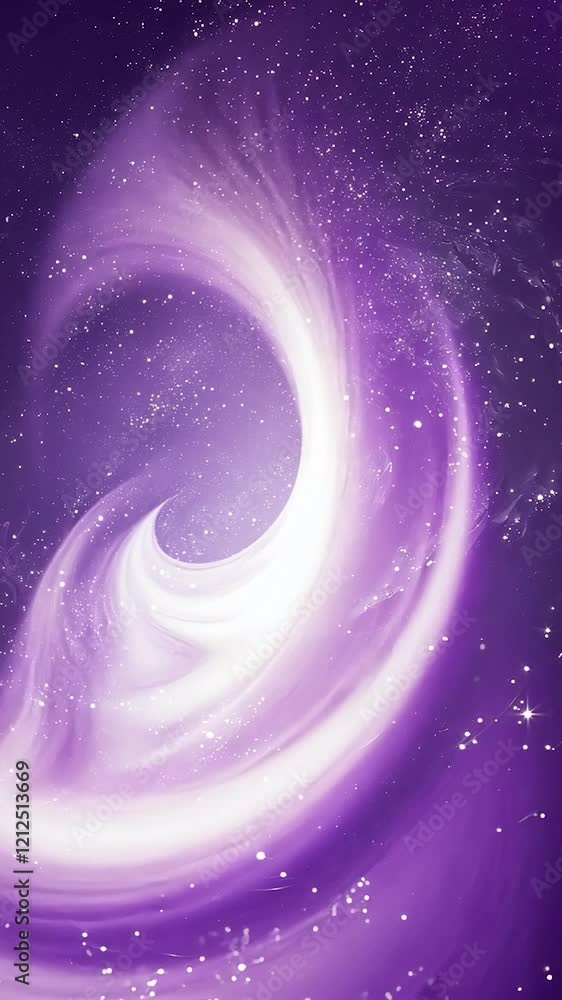 Aufkleber mesmerizing purple galaxy swirling with luminous center, spinning stars creating immersive cosmic vi
