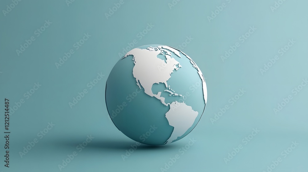Poster minimal segmented globe for global shipping and logistics