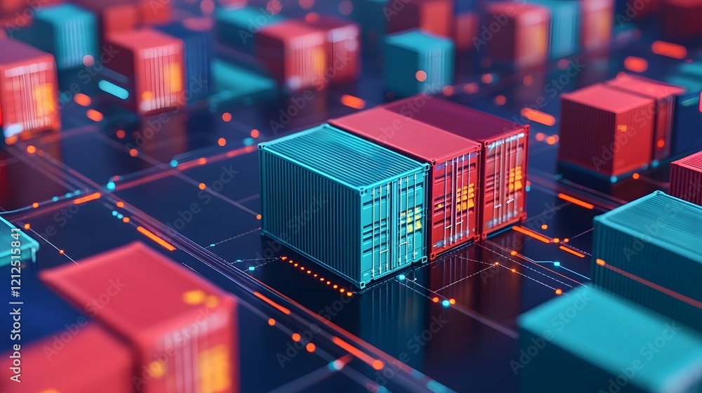 Aufkleber centralized cargo hub with interconnected nodes and streamlined management network