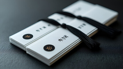 A tiny white bookmark set against a matte black background