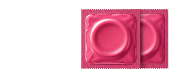 condom condoms pink wrapper love concept valentine day PNG file,  disease pregnancy prevention close-up, isolated on white transparent background copy space	