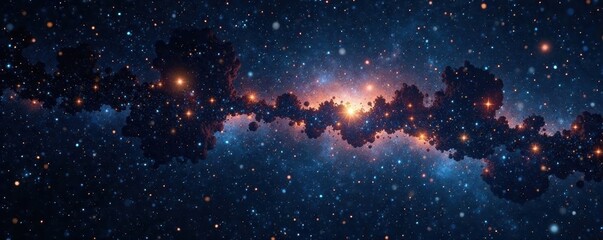 Naklejka premium Vast black canvas, myriad stars twinkling intensely , Milky Way, twinkle, deep space