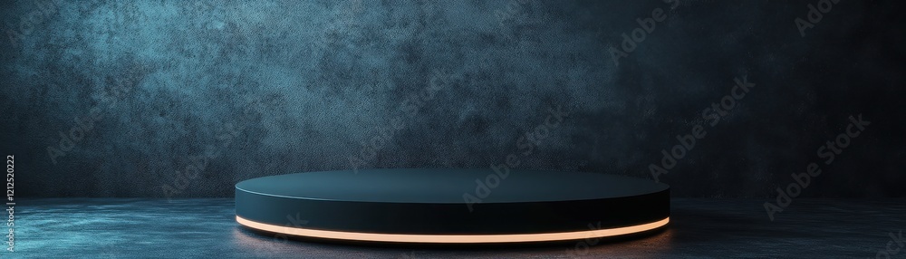Aufkleber a modern, minimalistic display platform featuring soft glowing light for showcasing products in an e