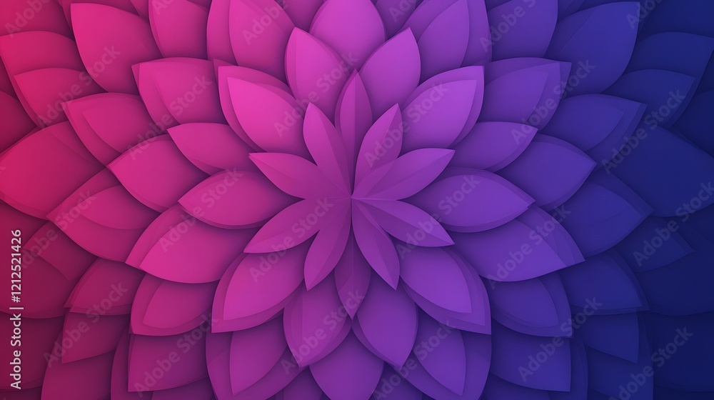 Poster mesmerizing abstract flower-inspired geometric pattern with gradient effects