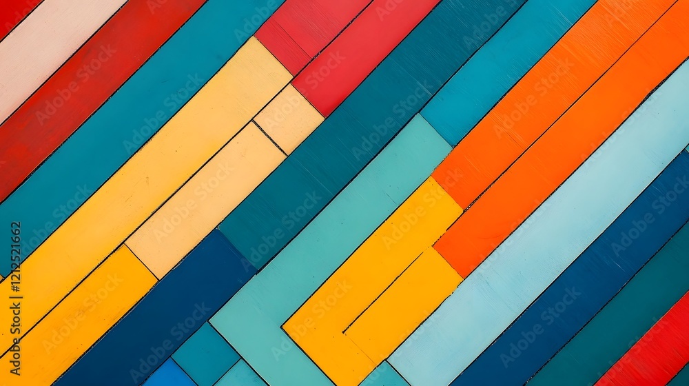 Aufkleber bold and vibrant chevron pattern with layered diagonal lines in contrasting colors