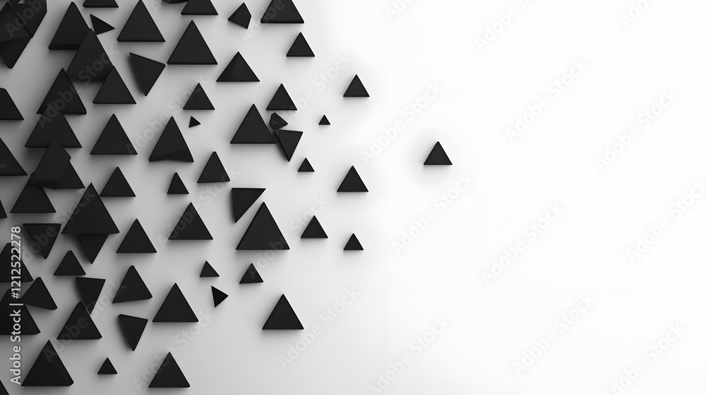 Aufkleber minimal gradient triangles scatter across understated monochrome background