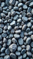 Close-up grey granite gravel, ideal concrete mix backdrop, texture, pebble, grey gravel