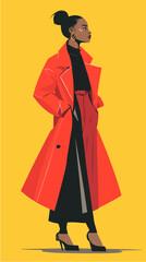 Illustration of fashionable beautiful woman. Beautiful girl. Fashion.