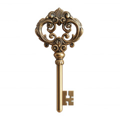 antique keys isolated on white