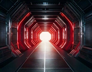 Sci Fi Futuristic Smoke Fog Neon Laser Garage Room Red 