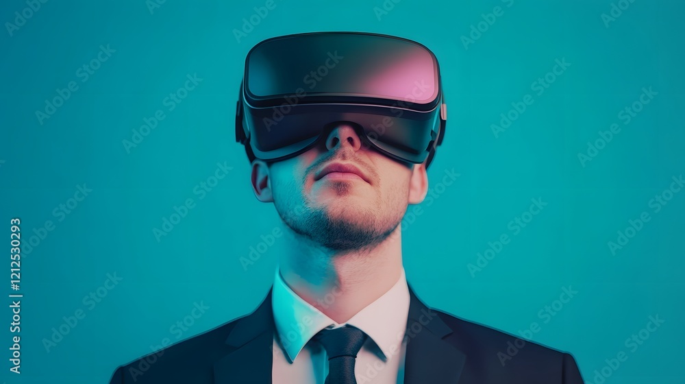 Aufkleber businessman using augmented reality for data analysis in a professional corporate setting