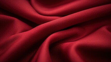 Fototapeta premium Luxurious Red Textured Fabric Close-Up with Detailed Weave Pattern - High-Resolution Luxury Textile Background for Fashion and Design
