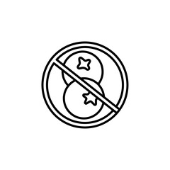 no blueberry icon Simple outline illustration