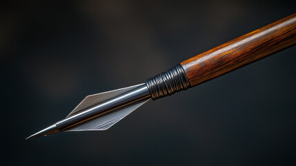 Naklejka premium A wooden stick with a black band around it