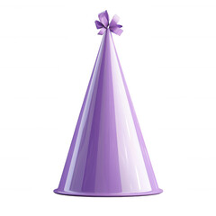 Purple Party Hat Isolated on White Background