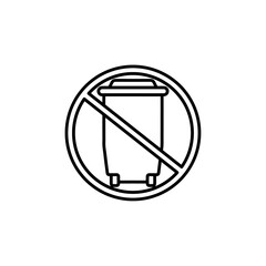 no trash can icon Simple outline illustration